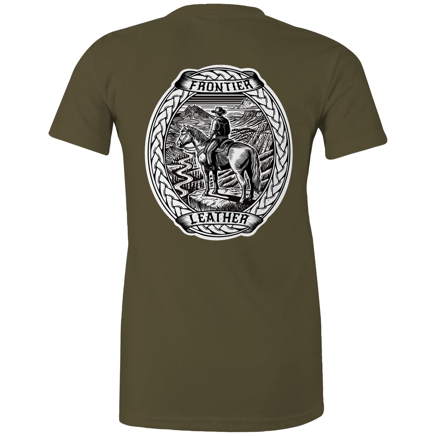 Frontier Leather - Womens Army Green Tee