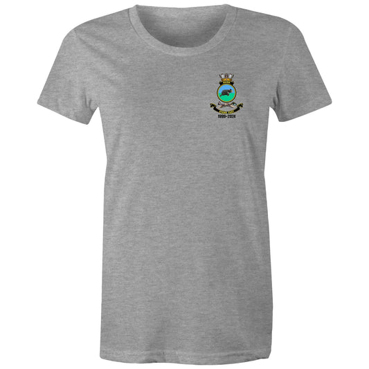 HMAS Huon - Women’s Decommissioning Grey Tee (Front and Back)