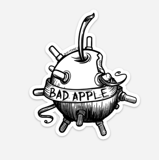 RumMonkey-American-traditional-tattoo Bad Apple - Sea Mine Apple - Sticker