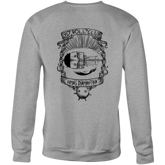 RumMonkey-American-traditional-tattoo Grey Marle / Extra Small HMAS Diamantina - 90deg Roll Club - Unisex Sweatshirt