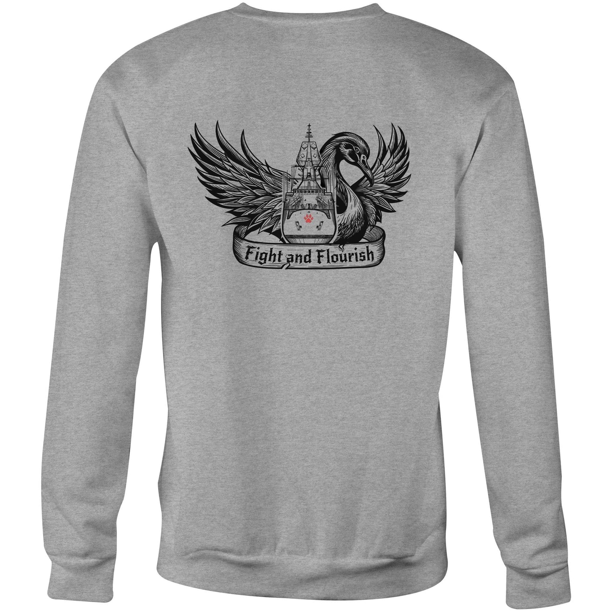 RumMonkey-American-traditional-tattoo Grey Marle / Extra Small HMAS Perth - Unisex Sweatshirt