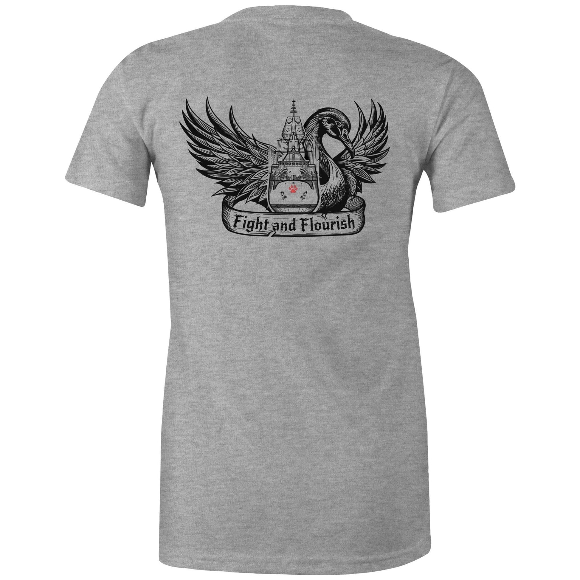 RumMonkey-American-traditional-tattoo Grey Marle / Extra Small HMAS Perth - Women's T-Shirt