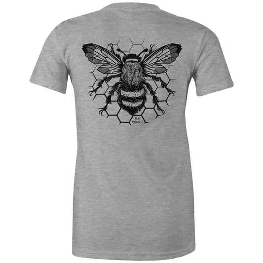 RumMonkey-American-traditional-tattoo Grey Marle / Extra Small How Cool are Bee’s - Women’s grey undershirt