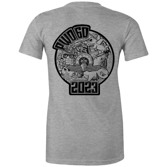 RumMonkey-American-traditional-tattoo Grey Marle / Extra Small PWO 60 - Womens Black and White course shirt