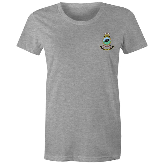 RumMonkey-American-traditional-tattoo Grey Marle / Extra Small Sink or Swim - HMAS Huon Divers - Women's Tee