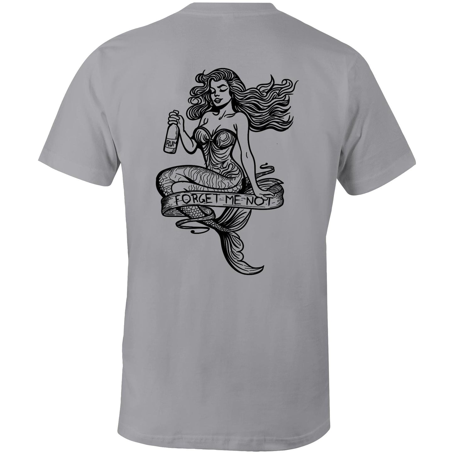 RumMonkey-American-traditional-tattoo Grey Marle / Small Forget Me Not Mermaid Grey Shirt