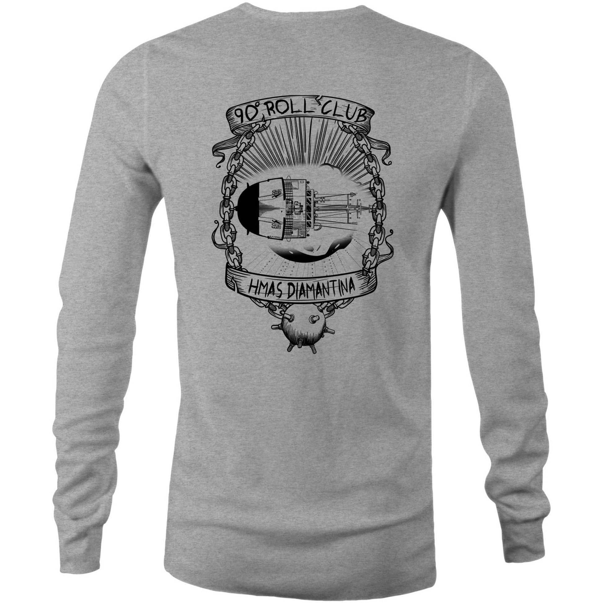 RumMonkey-American-traditional-tattoo Grey Marle / Small HMAS Diamantina - 90deg Roll Club - Long Sleeve Tee