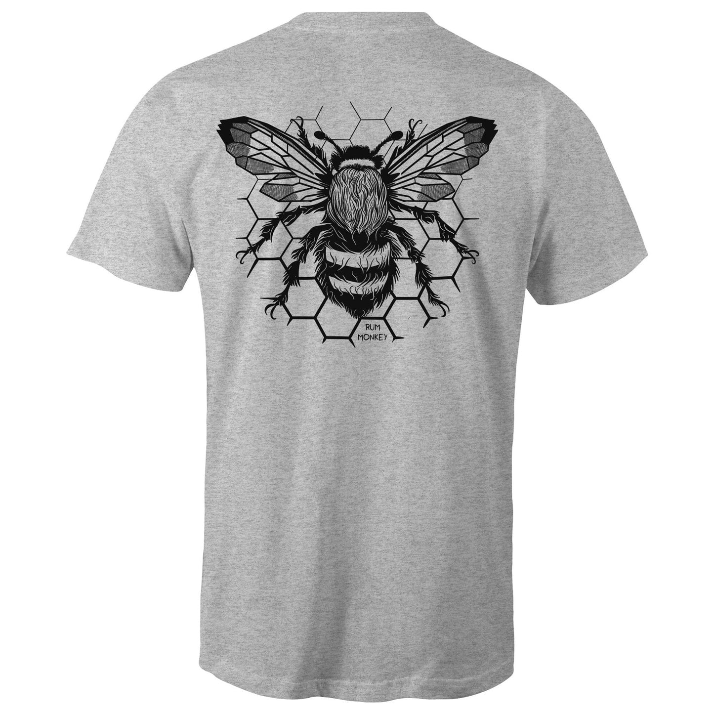 RumMonkey-American-traditional-tattoo Grey Marle / Small How Cool are Bee’s - Mens Grey Undershirt