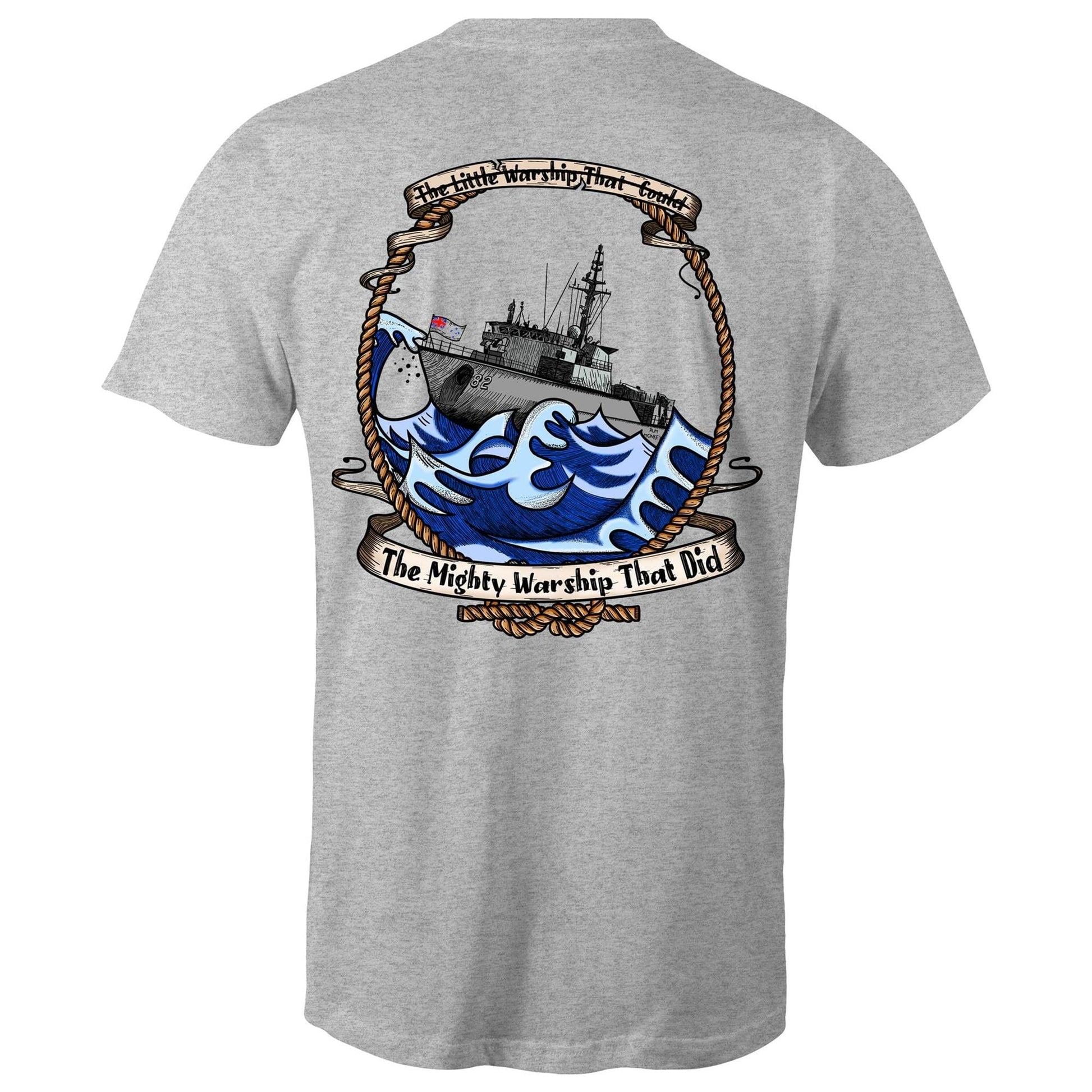 RumMonkey-American-traditional-tattoo Grey Marle / Small The Little Warship That Could - HMAS Huon - Men's Shirt (Colour)