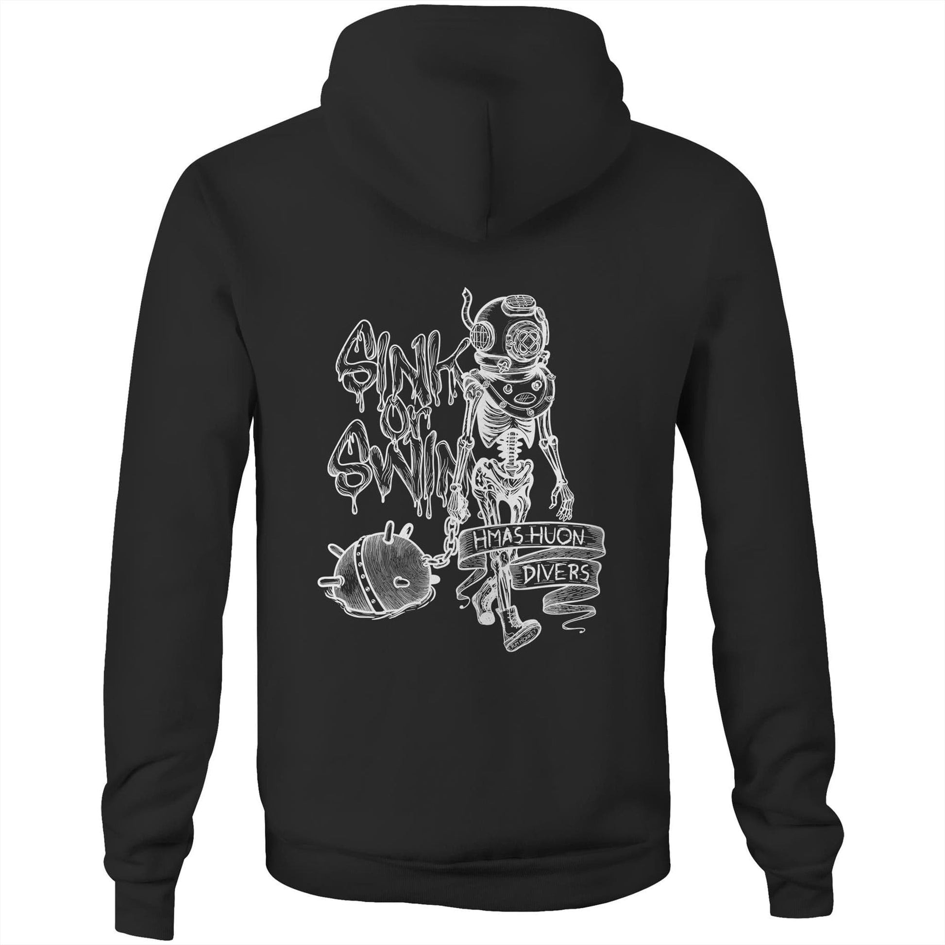 RumMonkey-American-traditional-tattoo Sink or Swim - HMAS Huon Divers - Unisex Hoodie