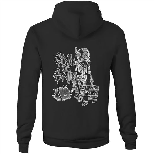 RumMonkey-American-traditional-tattoo Sink or Swim - HMAS Huon Divers - Unisex Hoodie